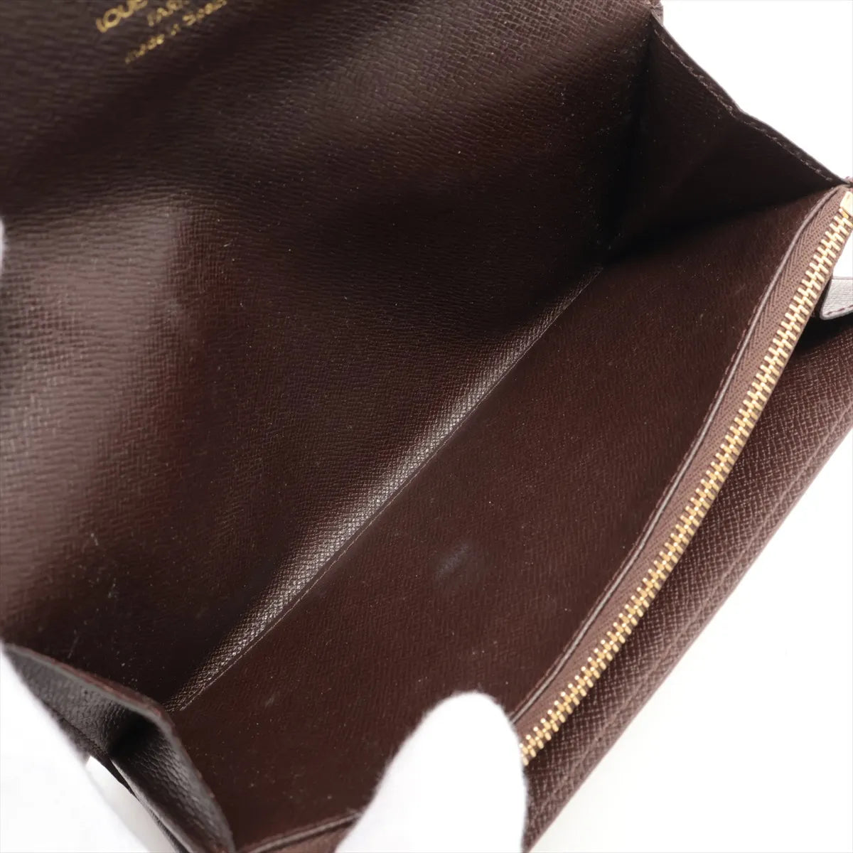 Louis Vuitton Damier Ebene Pochette Monecredit Long Wallet Brown