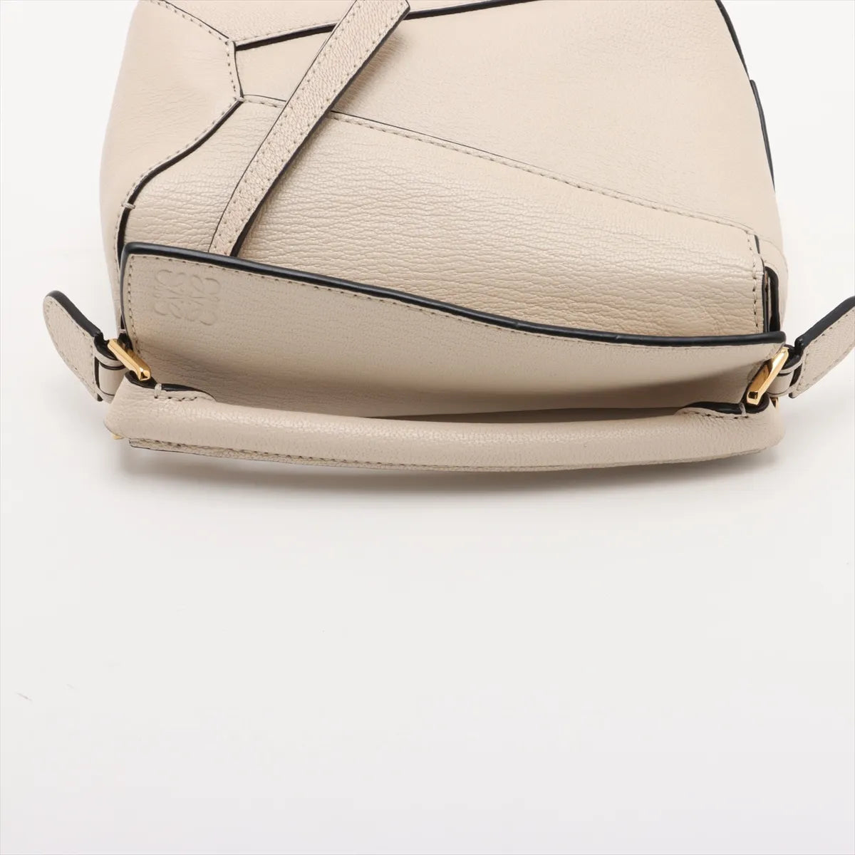 Loewe Mini Puzzle Bag Leather Shoulder Bag Beige