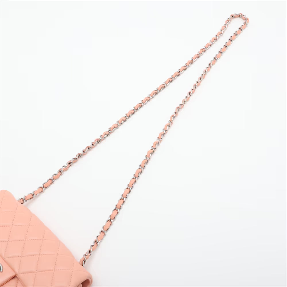Chanel CC Logo Mini Matelasse 20 Lambskin Single Flap Single Chain Bag Pink Beige