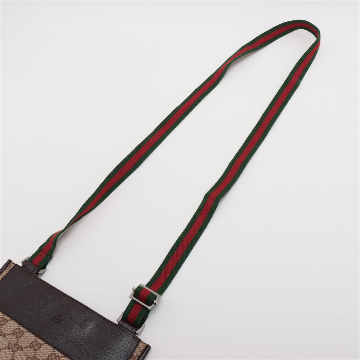 Gucci Web GG Canvas Leather Shoulder Bag Brown