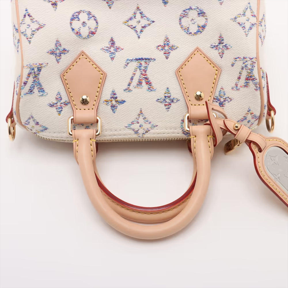 Louis Vuitton Monogram Jacquard Speedy Bandoulière 20 Beige