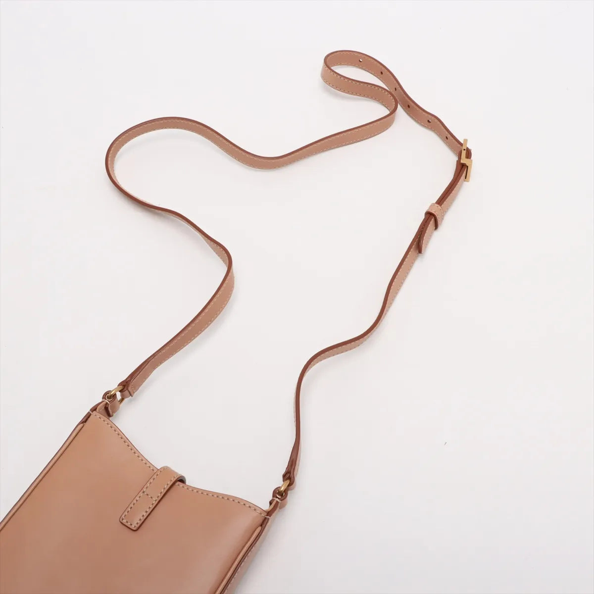 Saint Laurent Paris Mini Le 5 A 7 Vertical Leather Shoulder Bag Brown
