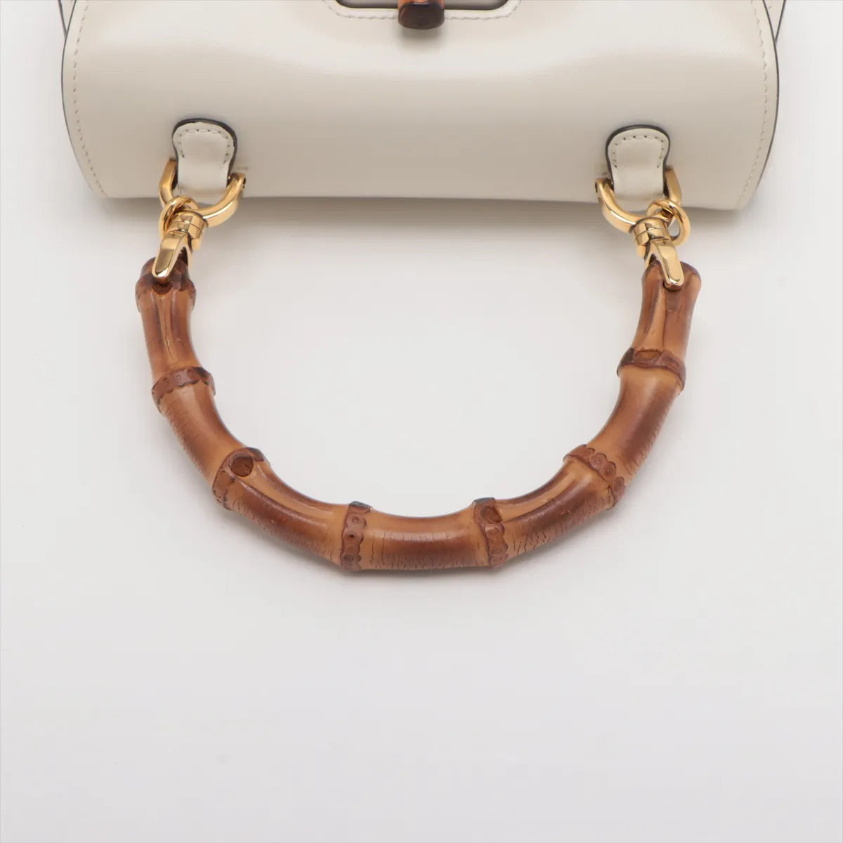 Gucci Bamboo Leather Two-Way Shoulder Bag White