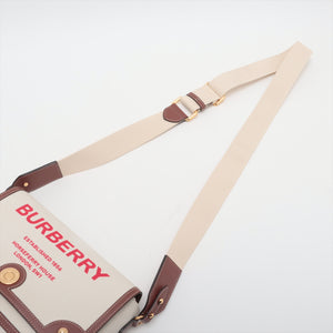 High Quality Burberry Horseferry Canvas Leather Shoulder Bag Beige×Brown