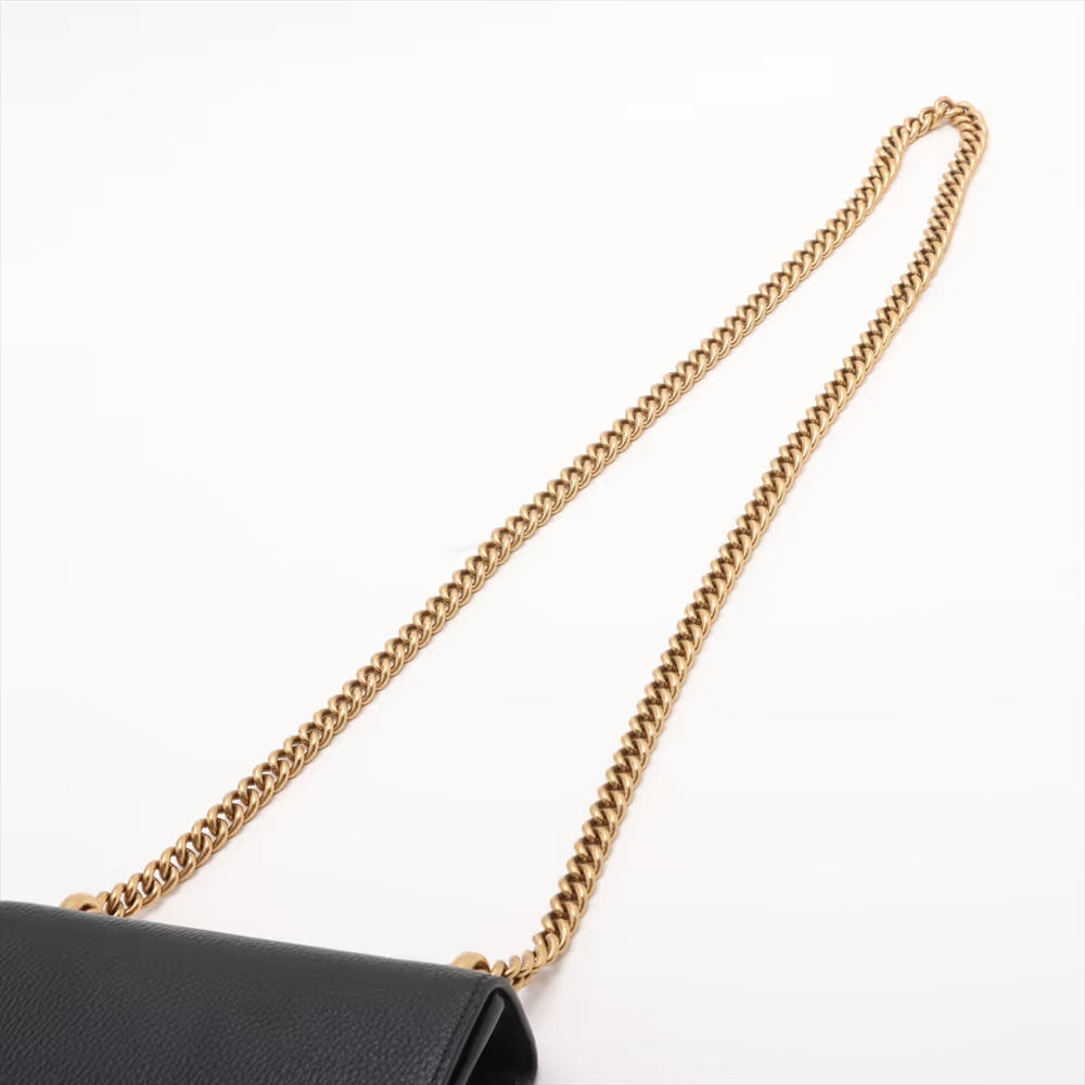 Gucci GG Marmont Leather Chain Shoulder Bag Black
