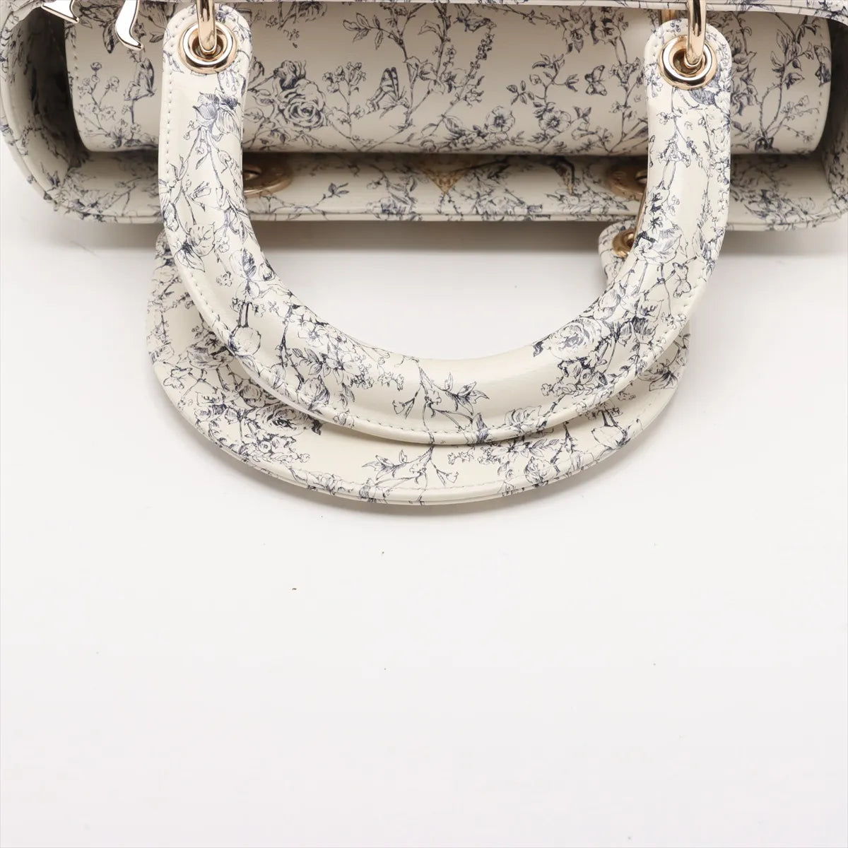 Christian Dior Lady Dior Floral Two-Way Handbag White