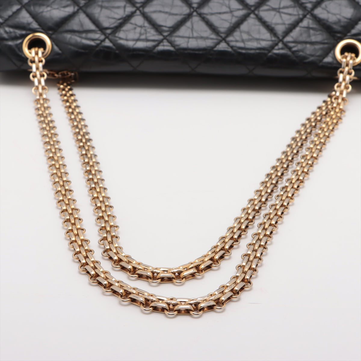 Chanel 2.55 Matelasse Maxi Vintage Calf Double Flap Double Chain Bag Black