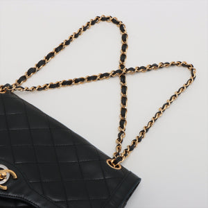 High Quality Chanel Matelasse Lambskin Paris Double Flap Double Chain Bag Black