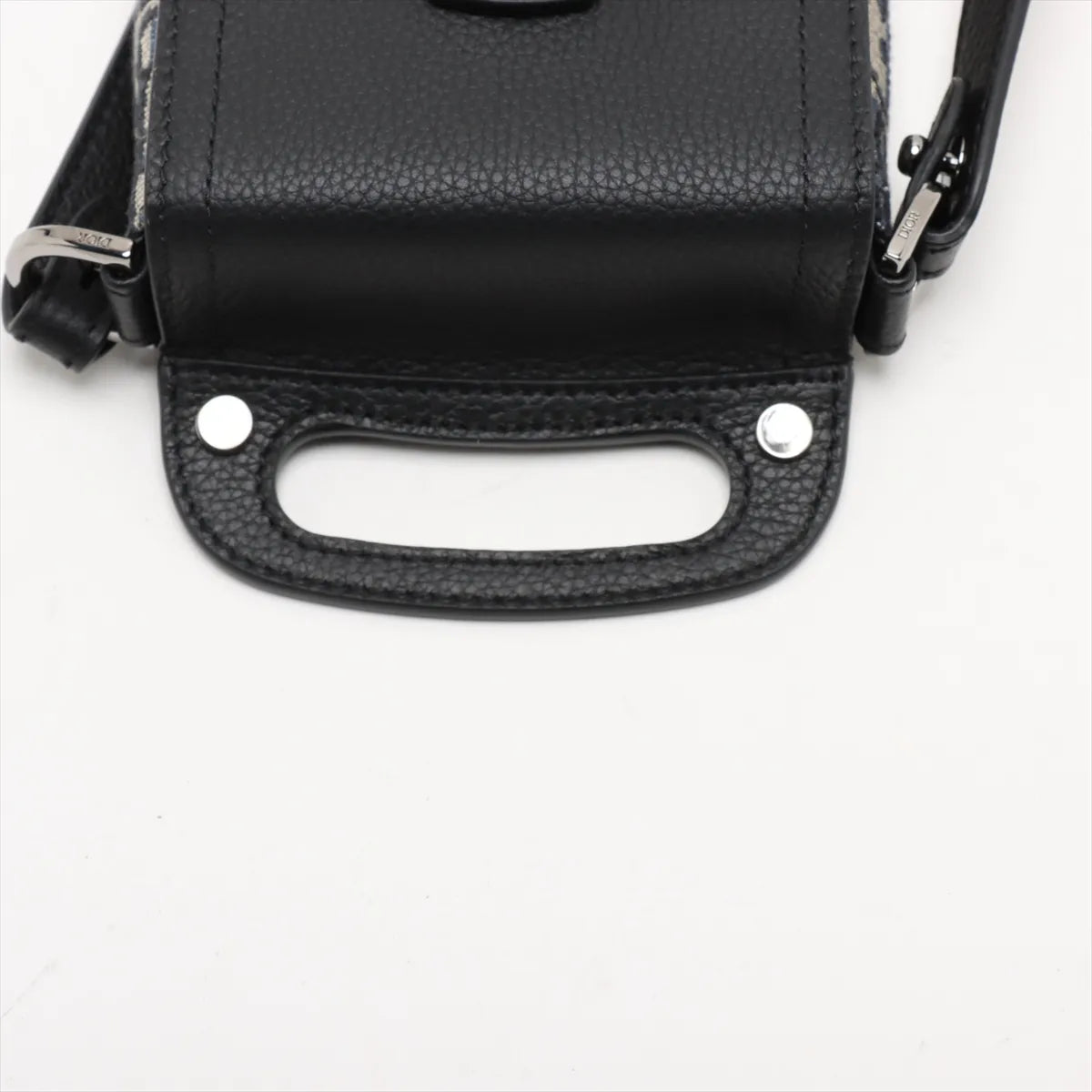 Dior Oblique Saddle Vertical Pouch Bag Navy Blue x Black