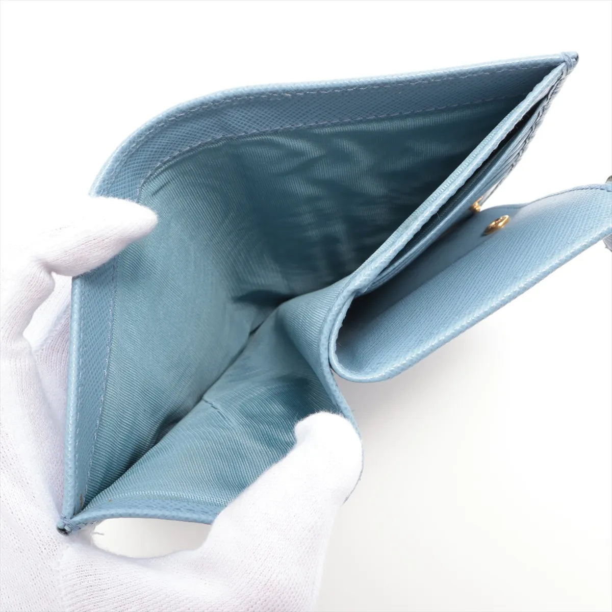 Prada Saffiano Leather Long Wallet Blue