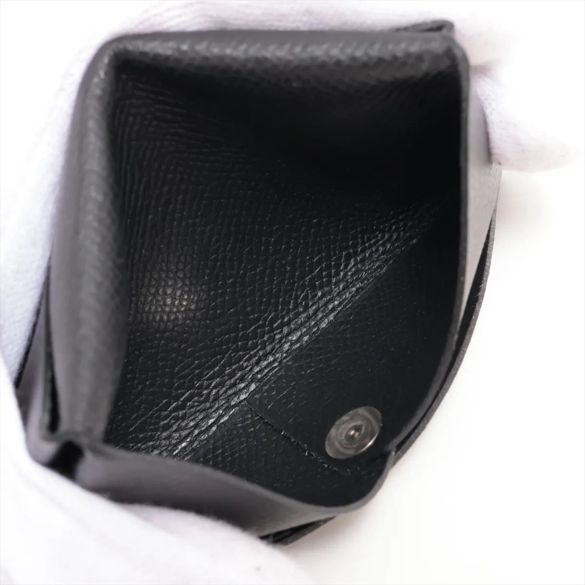 Hermès Calvi Veau Epsom Card Case Black