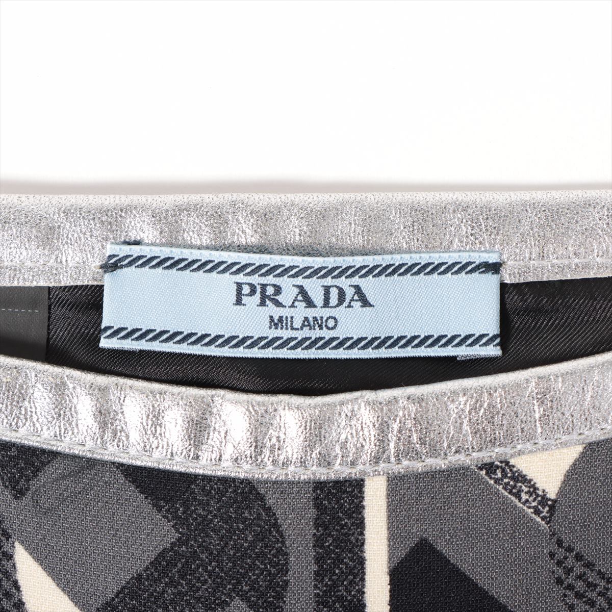 Prada Mosaic Printed Skirt  Black x Gray