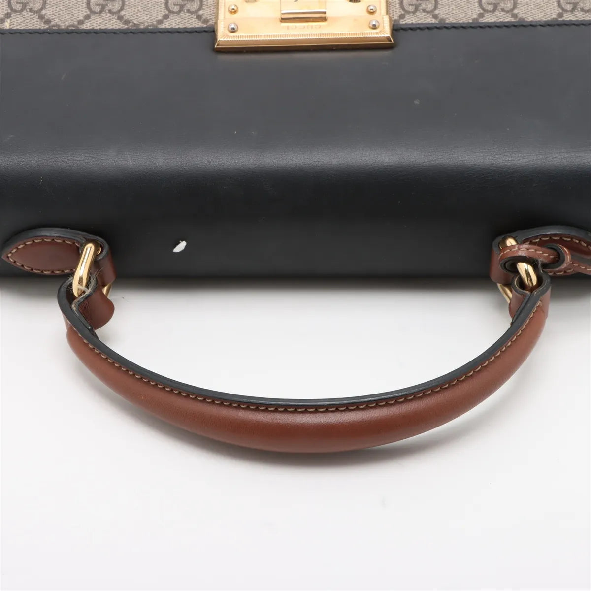 Gucci GG Supreme Leather Two-Way Shoulder Bag Brown x Black
