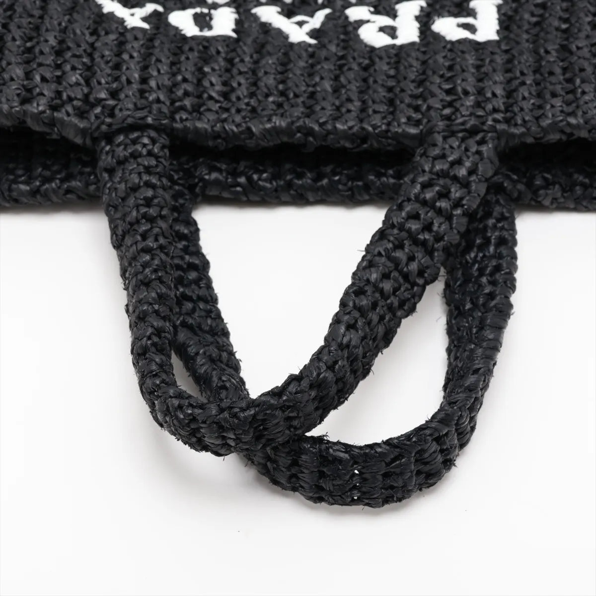 Prada Raffia Tote Bag Black