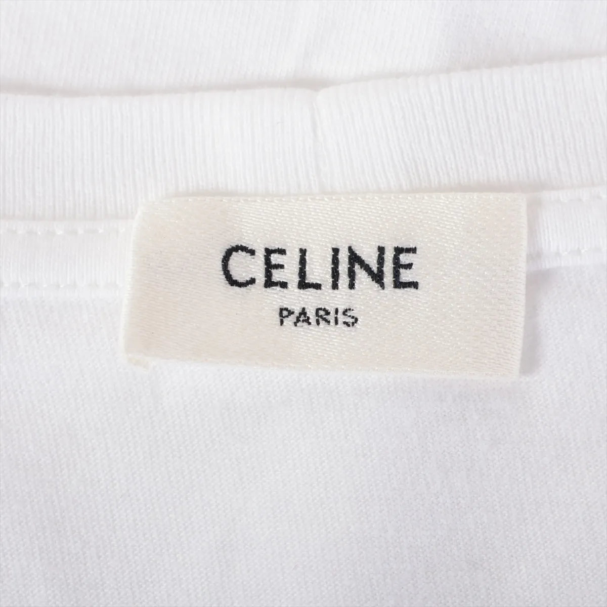 Celine Printed Statement "Vaguely Aspirational" Cotton T-shirt White