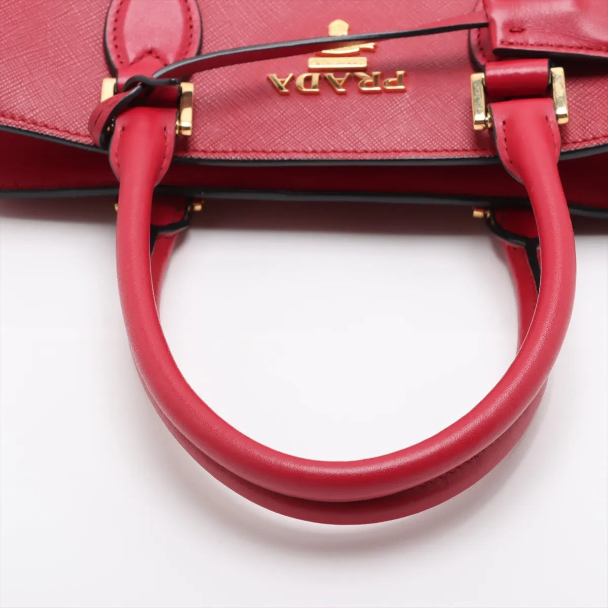 Prada Saffiano Leather Two-Way Handbag Red