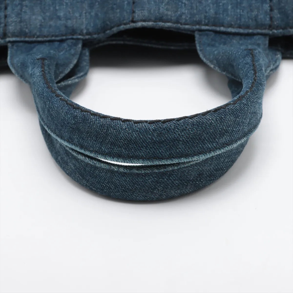 Prada Canapa Denim Tote Handbag Blue