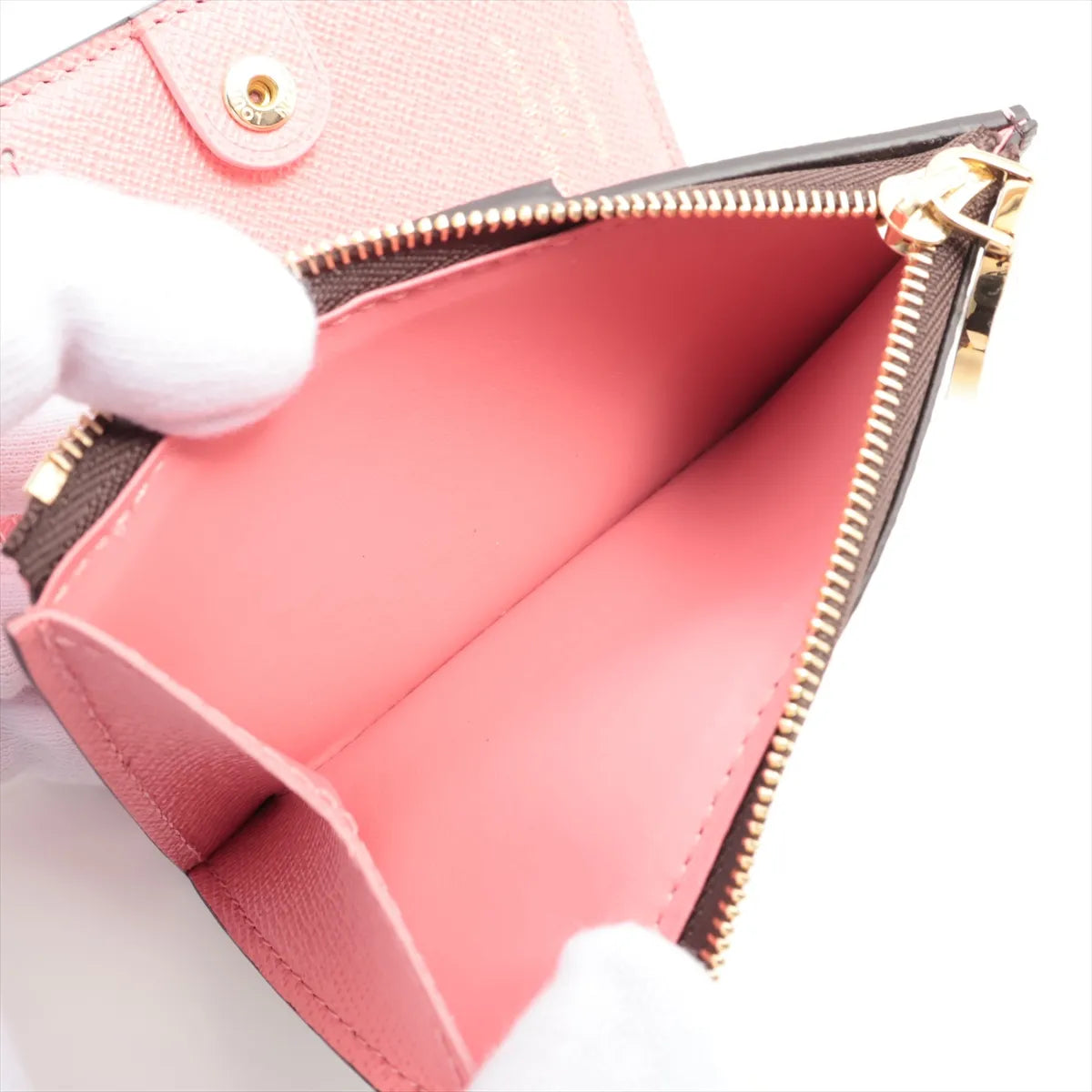 Louis Vuitton Monogram Lisa Compact Wallet Brown x Pink