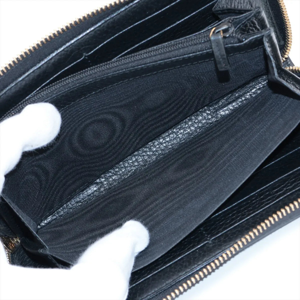 Gucci GG Marmont Leather Zip Round Wallet Black