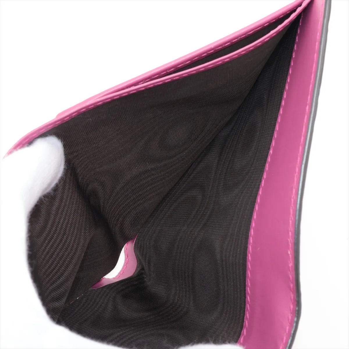 Gucci Guccissima Ribbon Leather Compact Wallet Pink