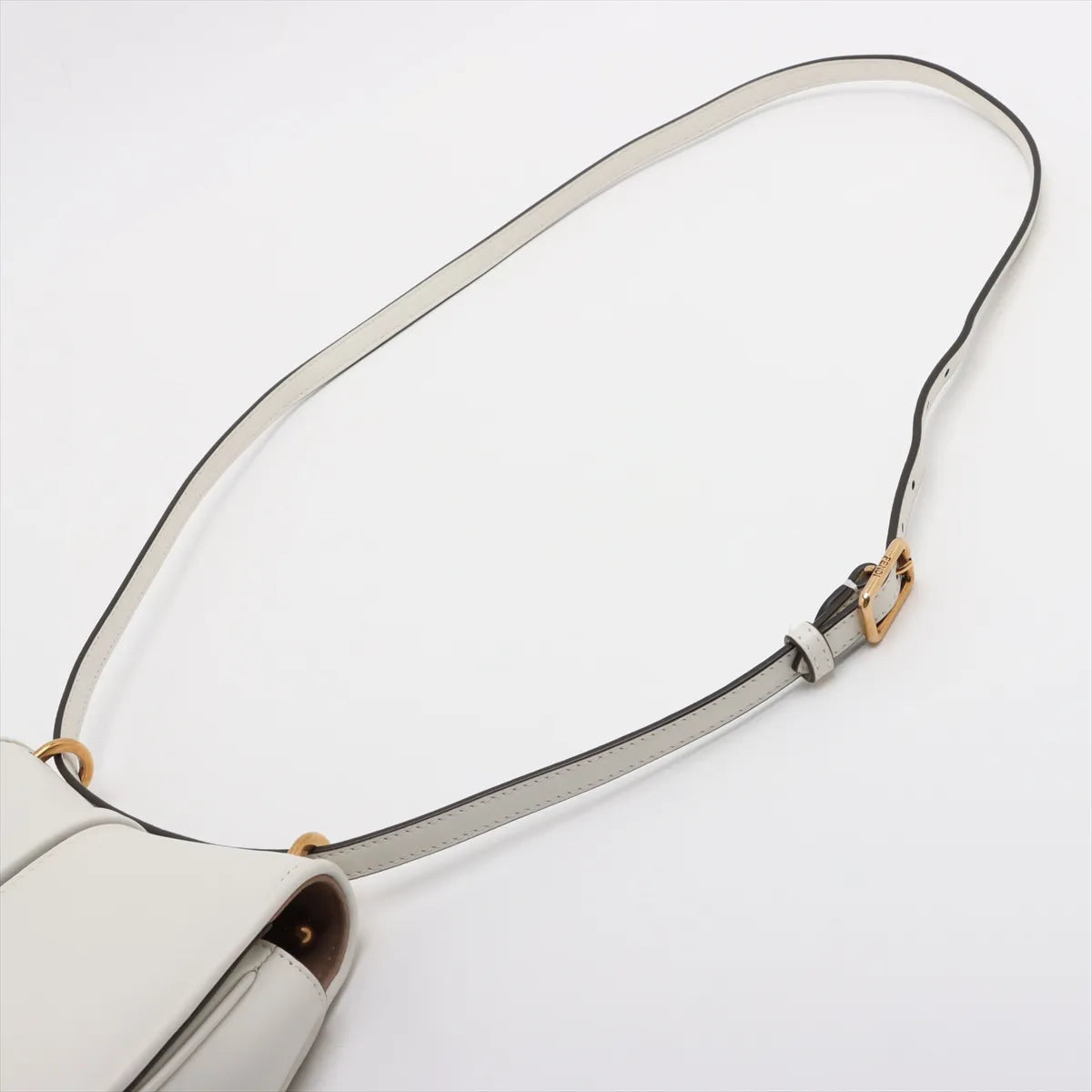 Fendi C'mon Small Leather Shoulder Bag White