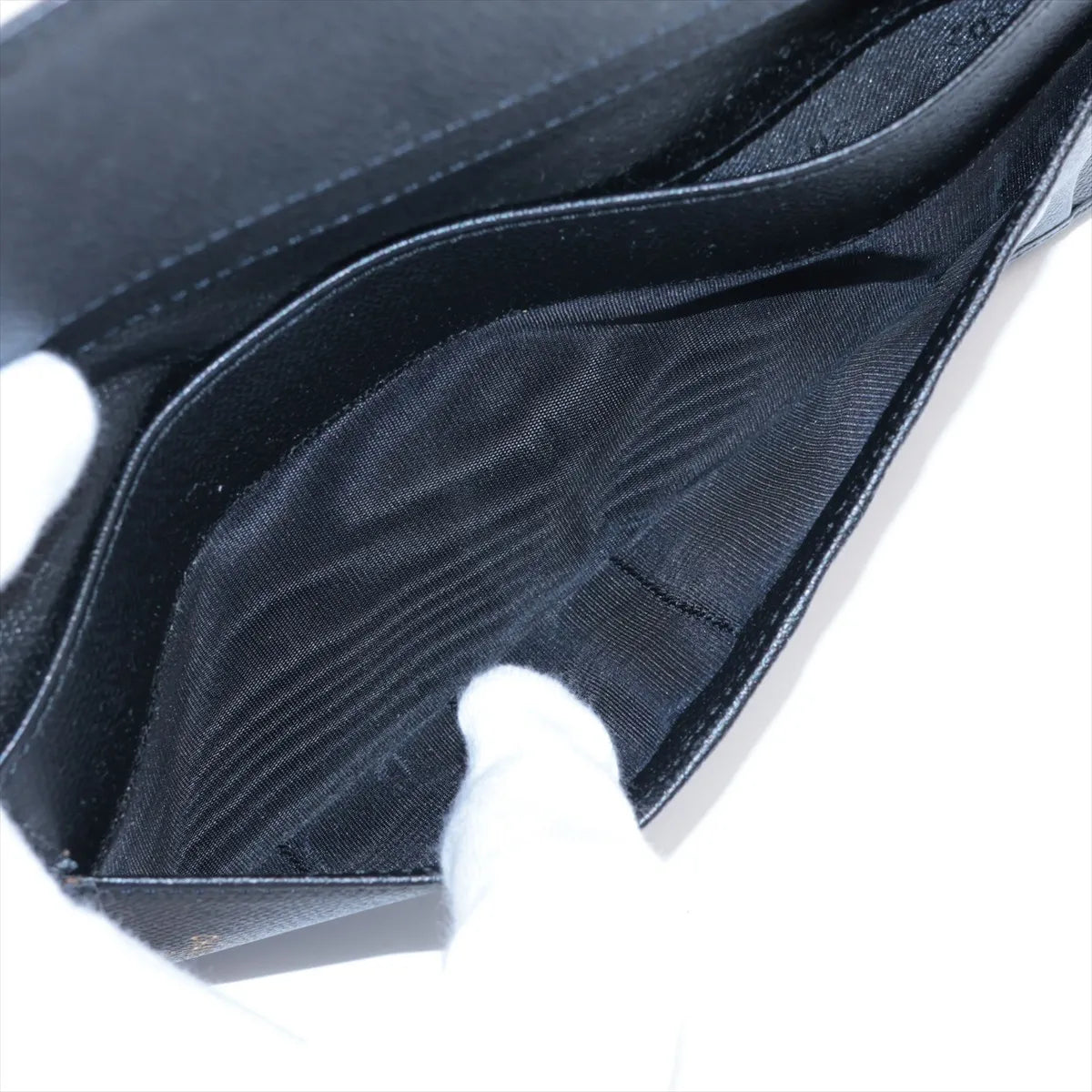 Chanel CC Logo Button Leather Long Wallet Black