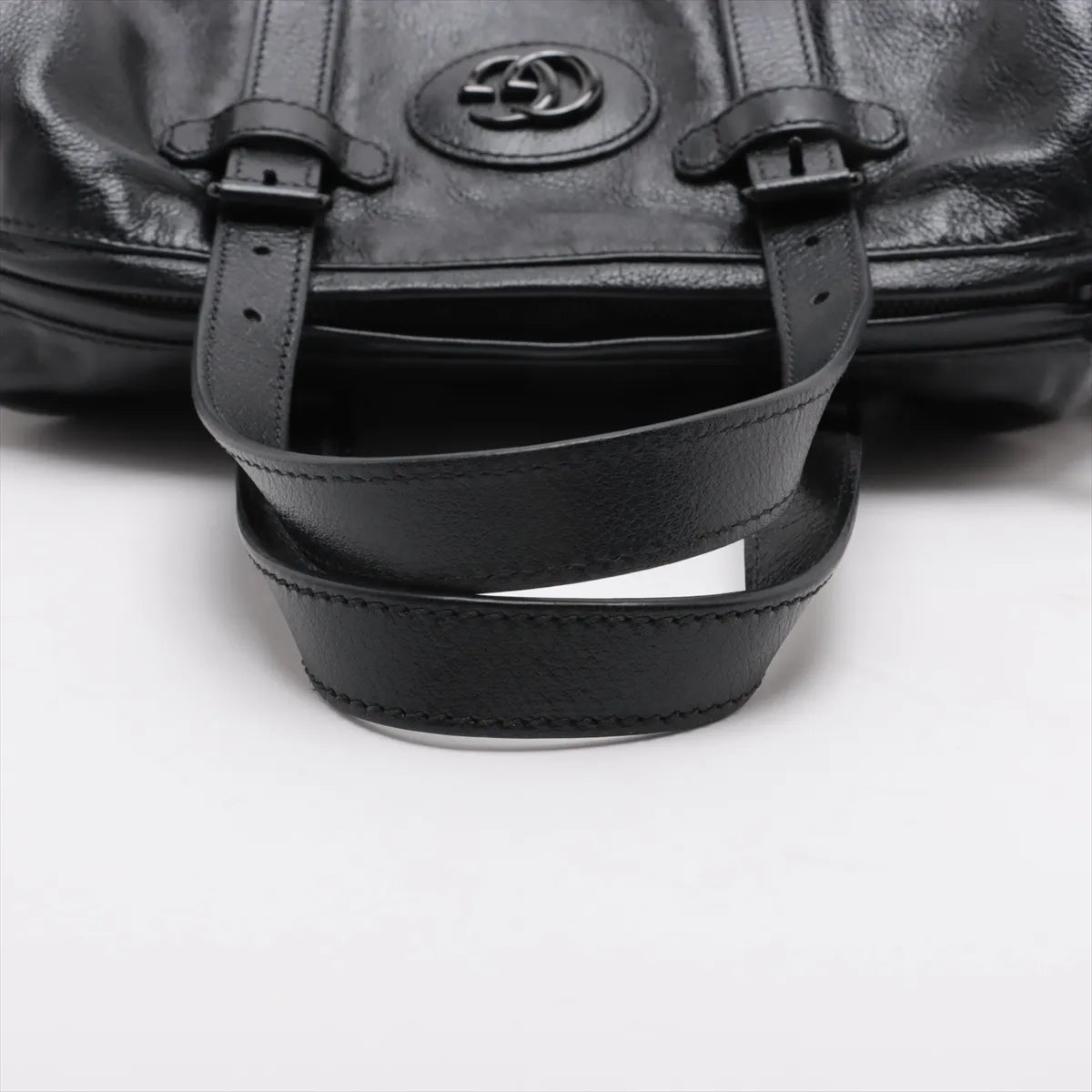 Gucci Double G Leather Two-Way Shoulder Bag Black