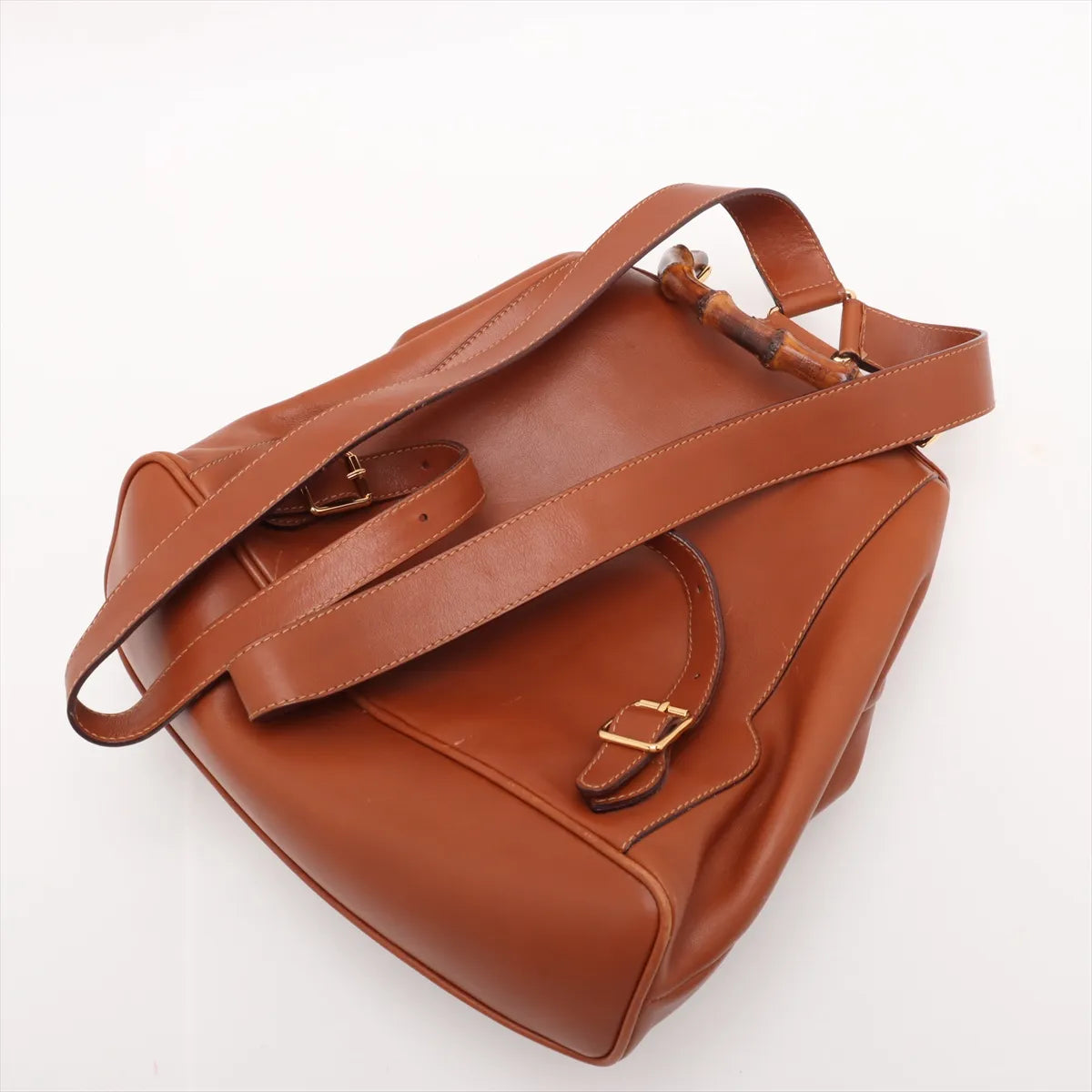 Gucci Bamboo Leather Backpack Brown