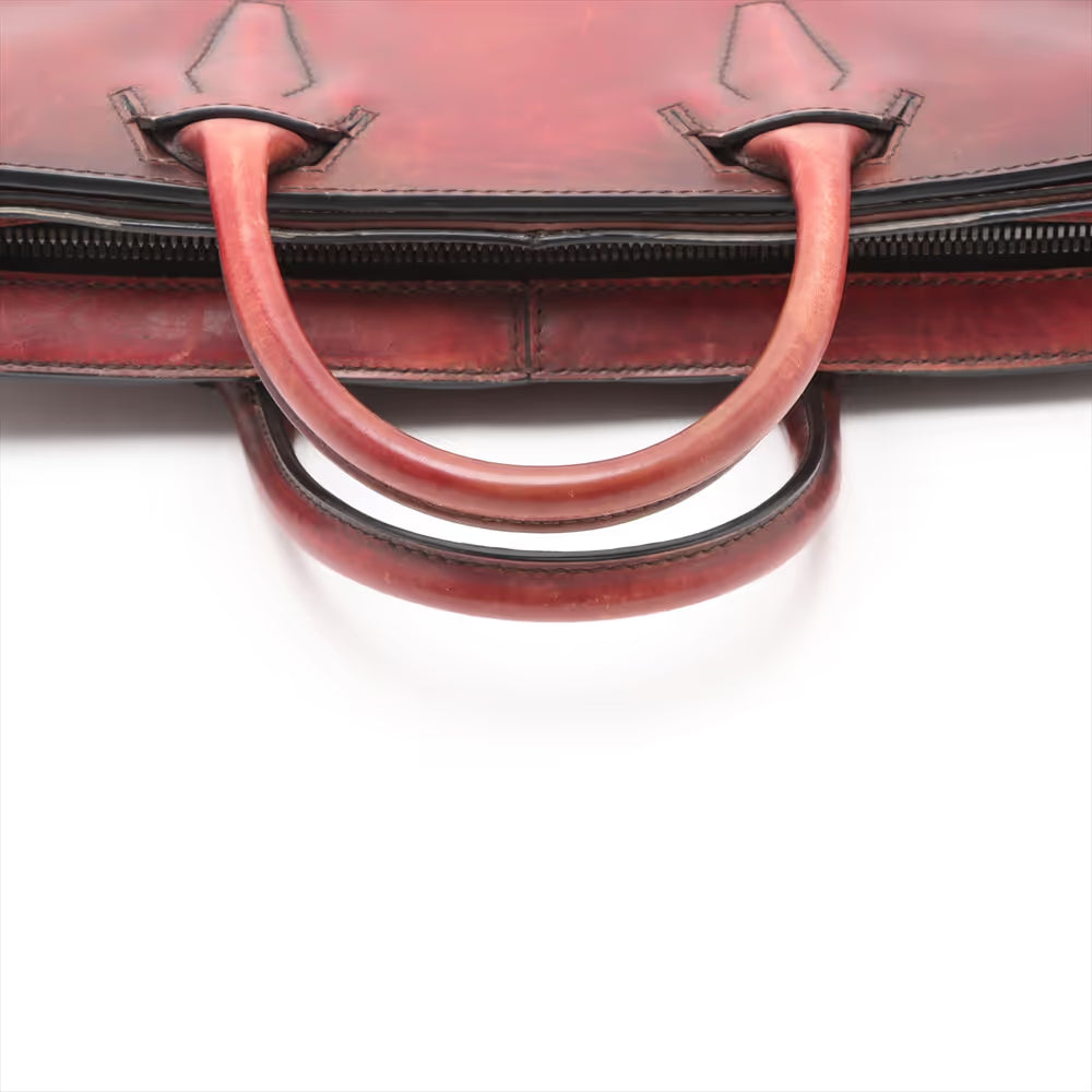 Berluti Calligraphy Profile Leather Hand bag Brown