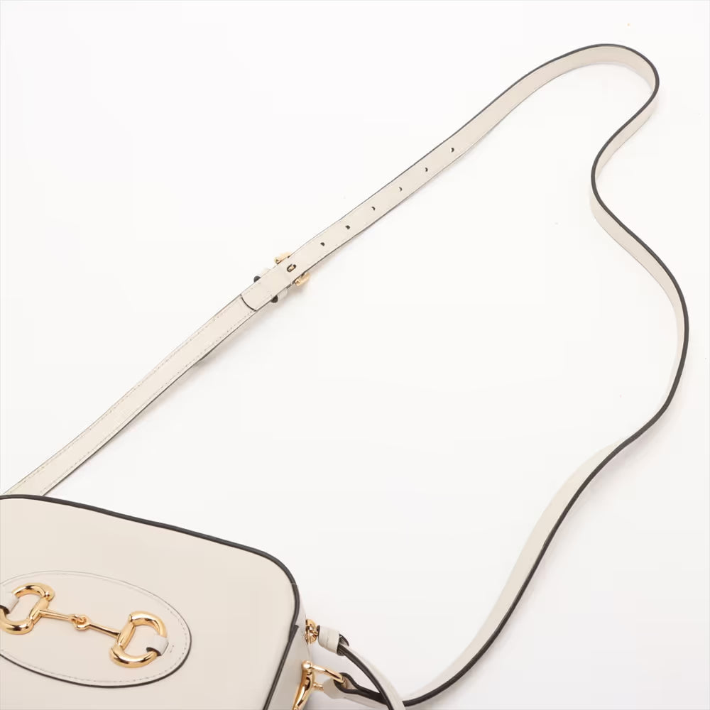 Gucci Horsebit 1955 Leather Shoulder Bag White