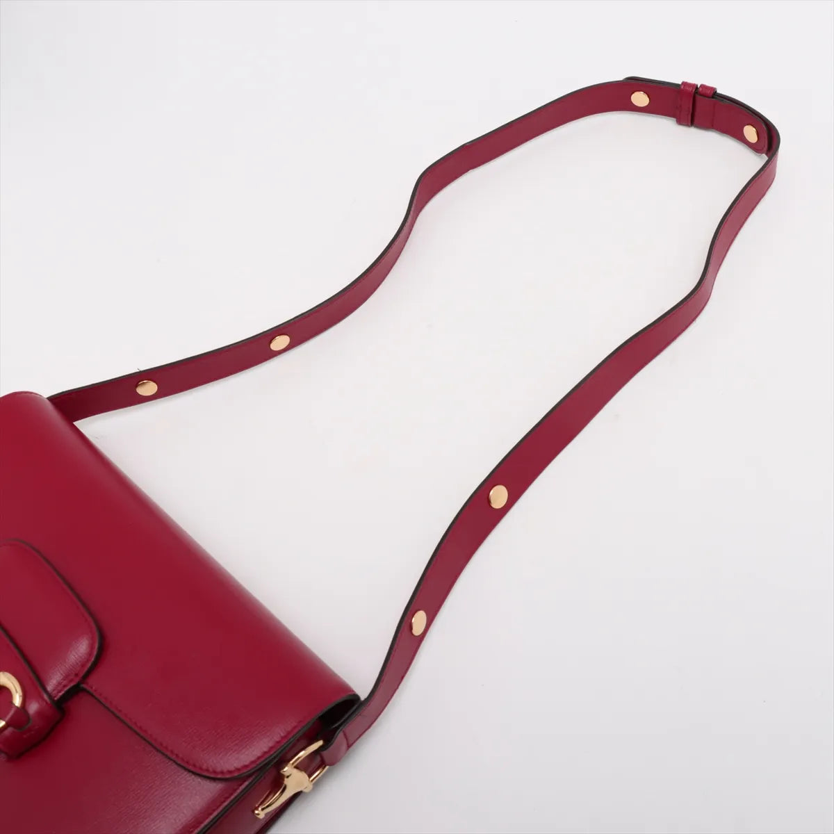 Gucci Horsebit 1955 Leather Shoulder Bag Red