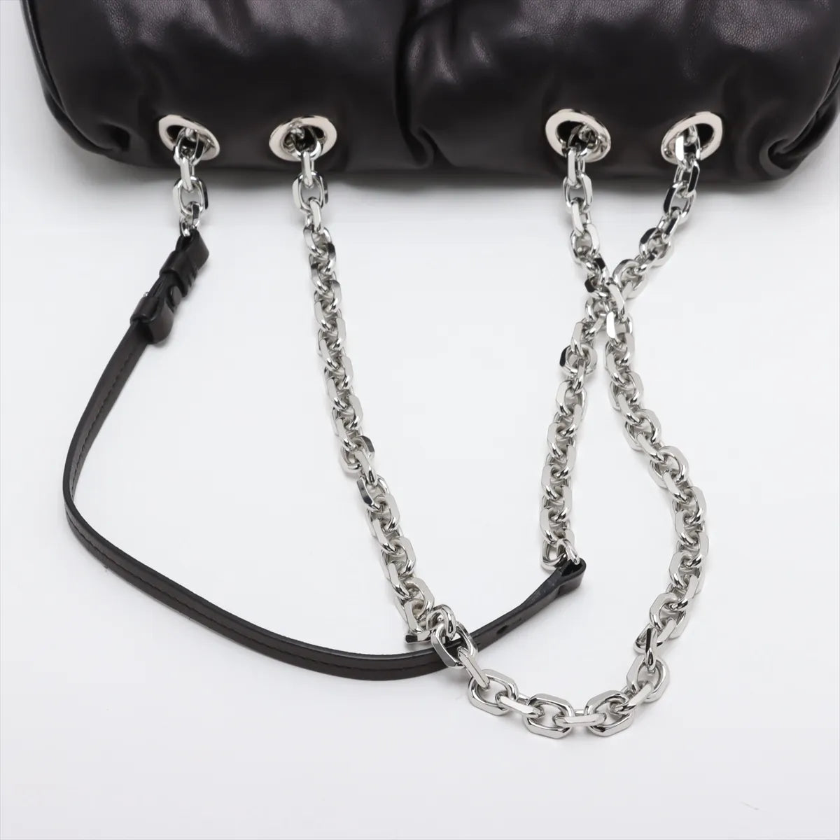 Maison Margiela Glam Slam Leather Chain Shoulder Bag Black