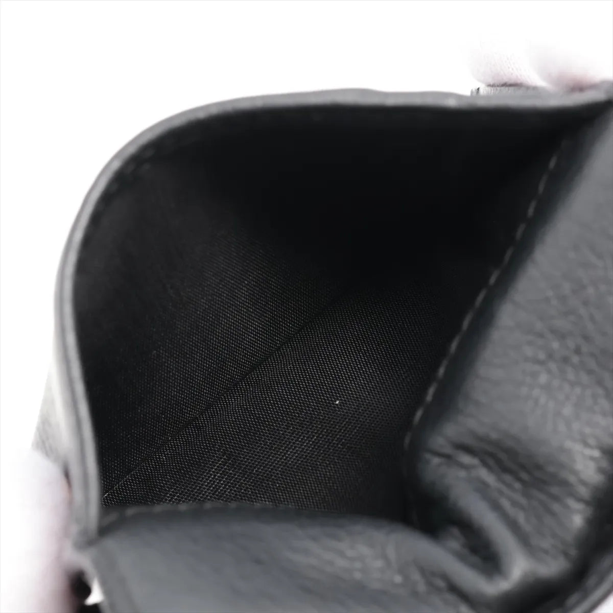 Prada Logo Leather Card Case Black