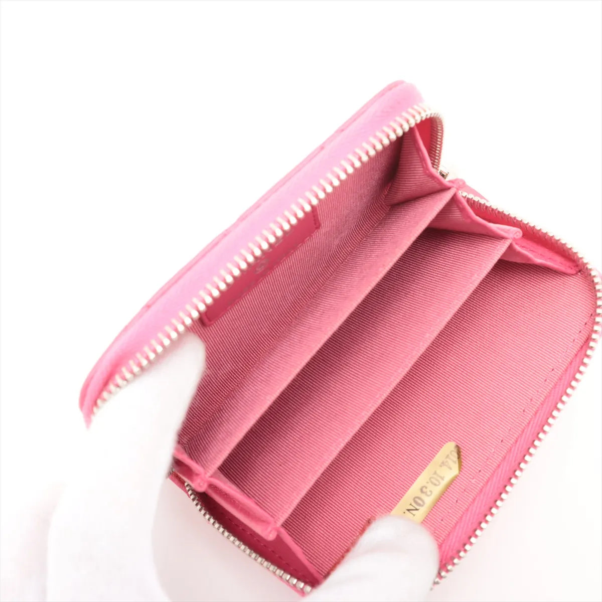 Chanel CC Logo Matelasse Lambskin Card Case Pink