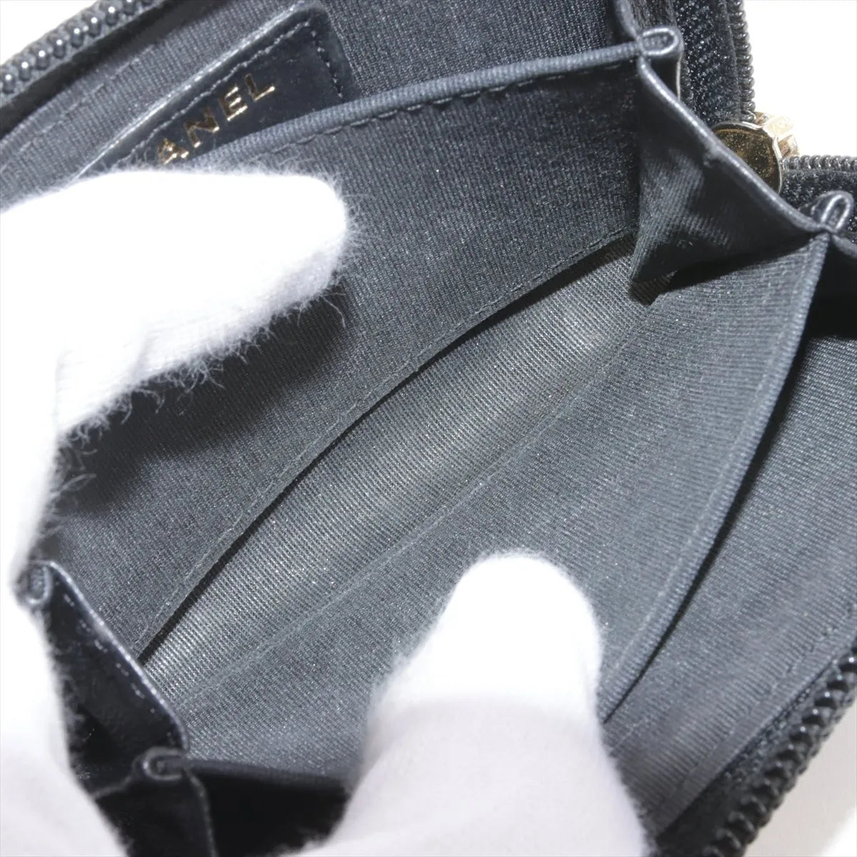 Chanel Boy Chanel Caviar Skin Coin Purse Black