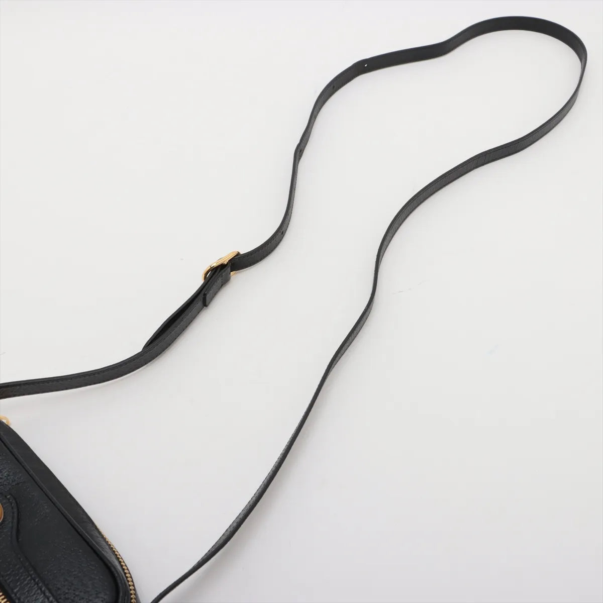 Gucci GG Logo Gucci Web Leather Shoulder Bag Black