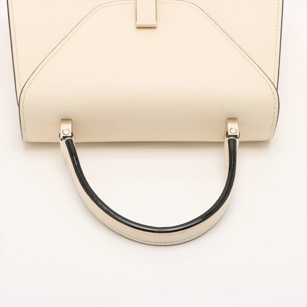 Valextra Iside Mini Leather Two-Way Handbag Ivory