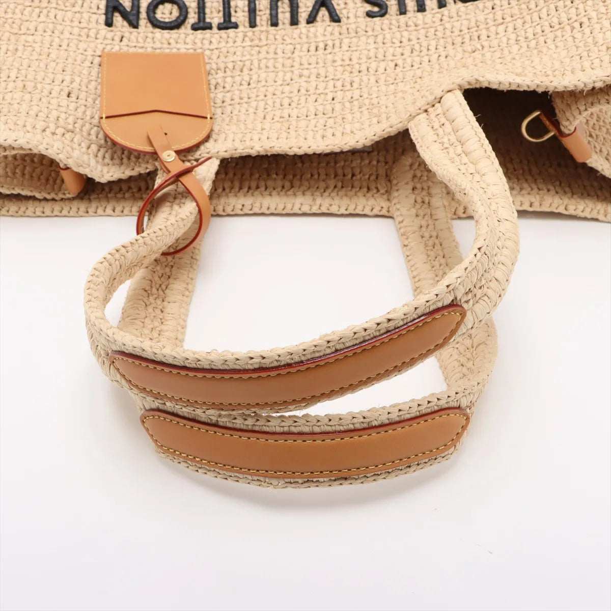 Louis Vuitton Raffia Summer Shopper Tote MM Beige