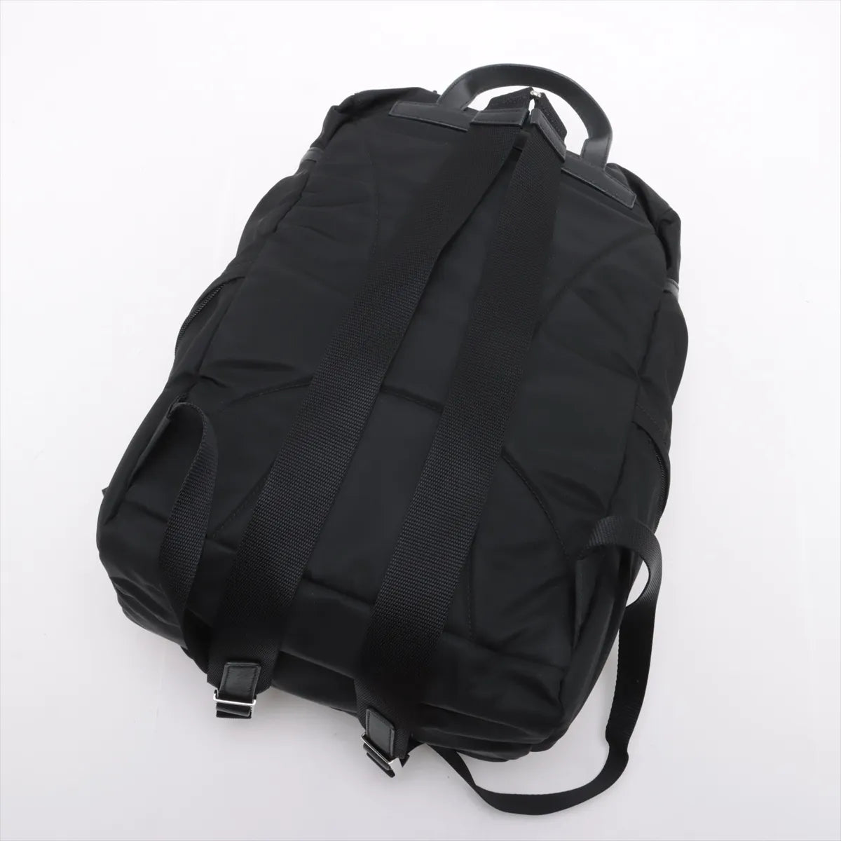 Prada Tessuto Nylon Leather Backpack Black