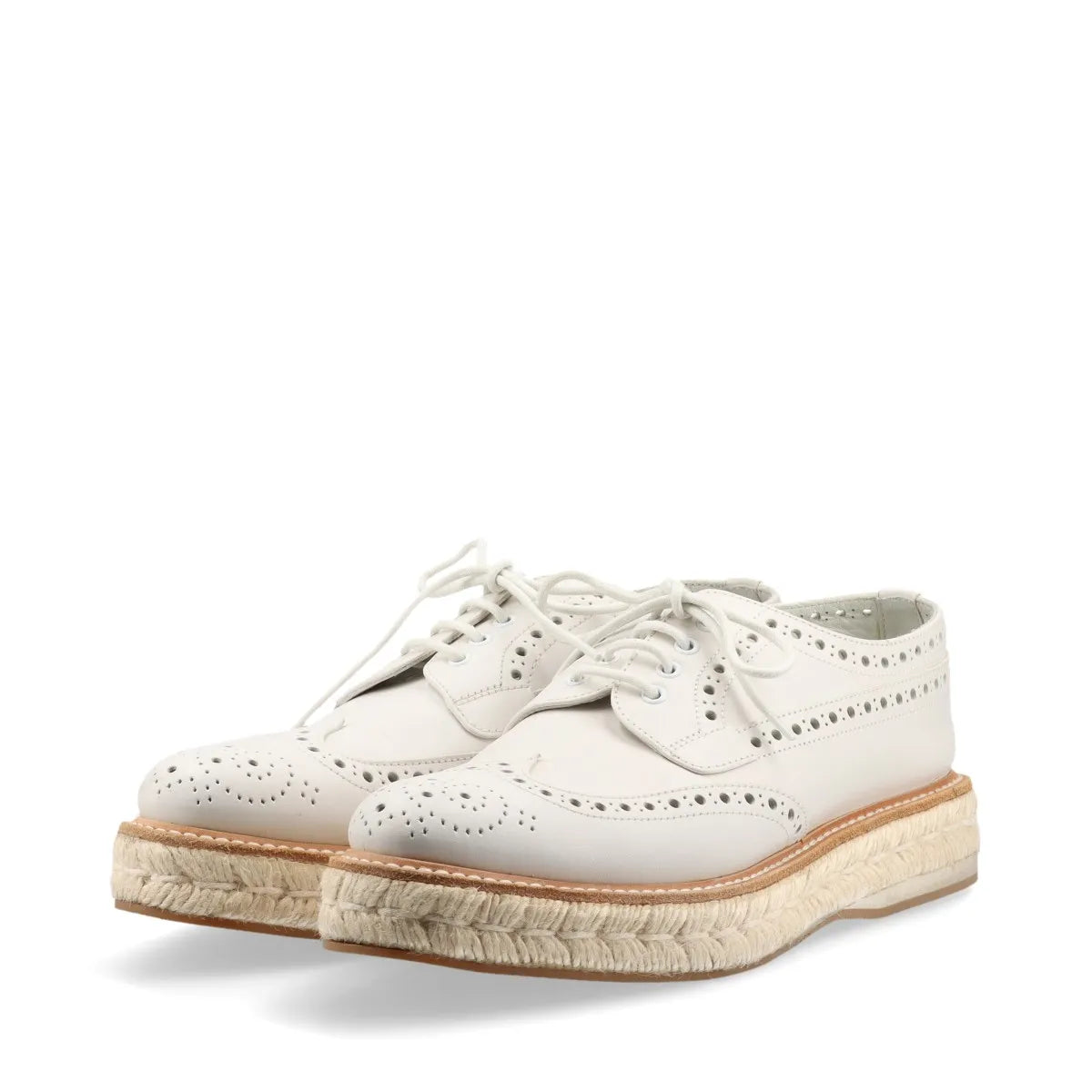 Church's Perforated Leather Keely Espadrilles Shoes White