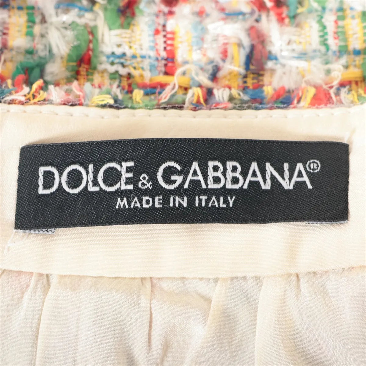 Dolce & Gabbana Cotton Tweed Skirt White Multicolor