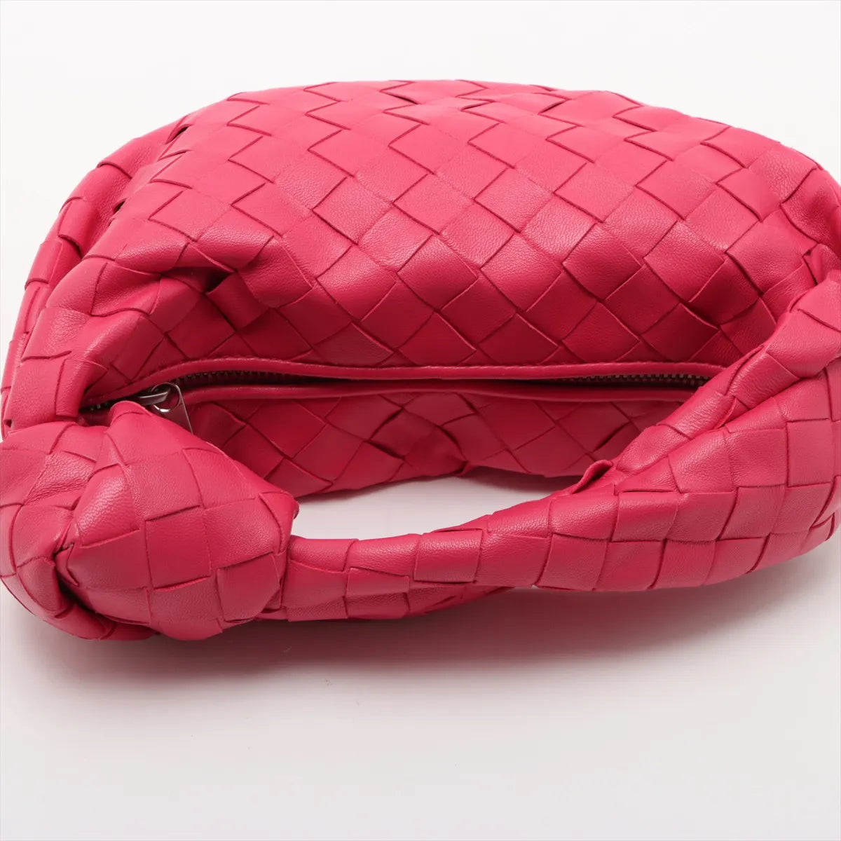 Bottega Veneta Intrecciato Mini Jodie Leather Handbag Pink