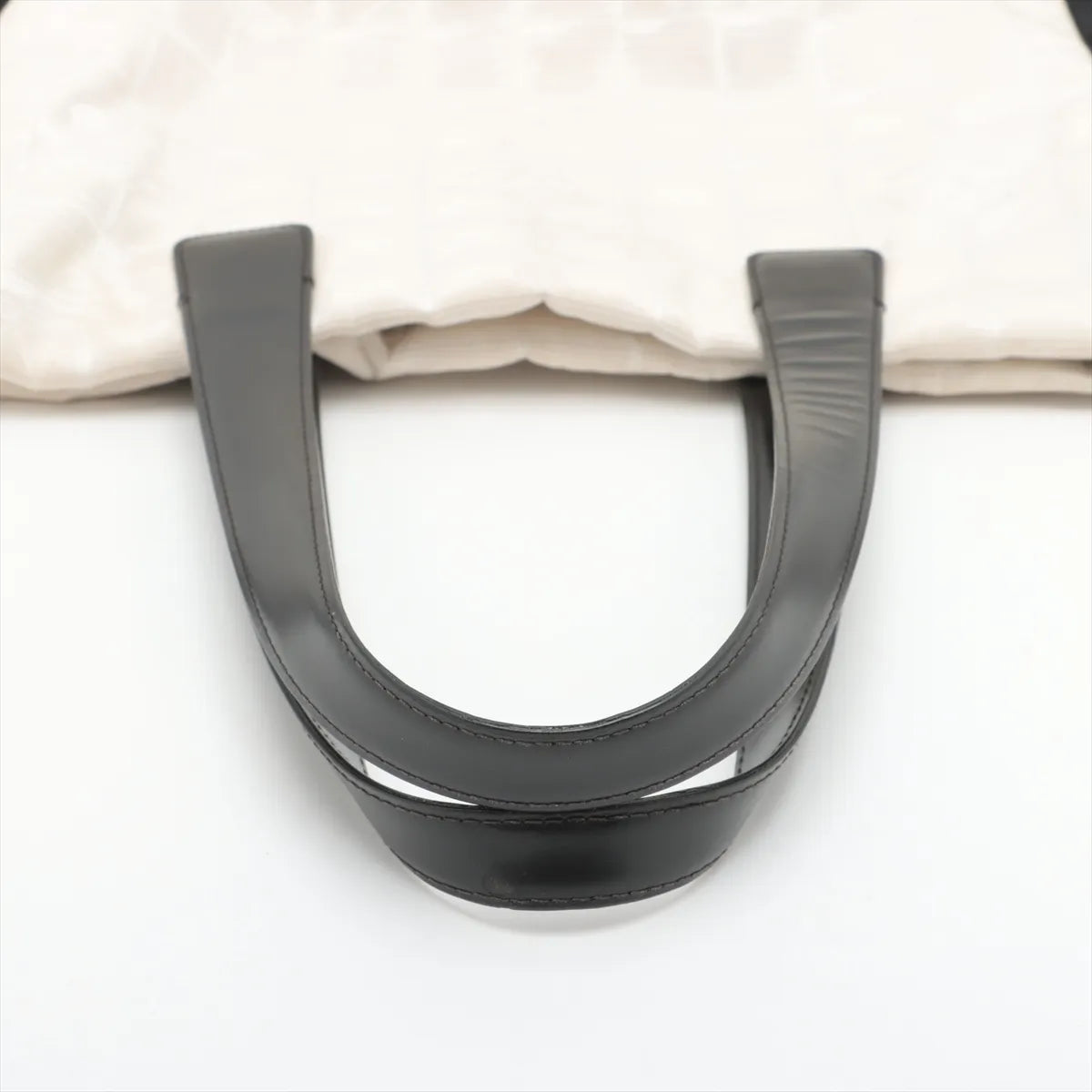 Chanel CC Logo Travel Line Nylon x Leather Tote Bag Beige x Black