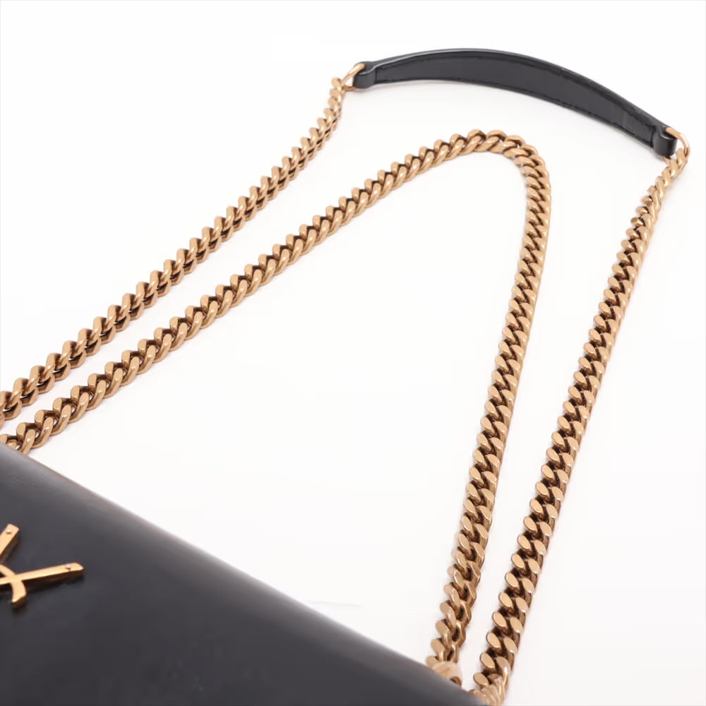 Saint Laurent Paris Sunset Leather Chain Shoulder Bag Black