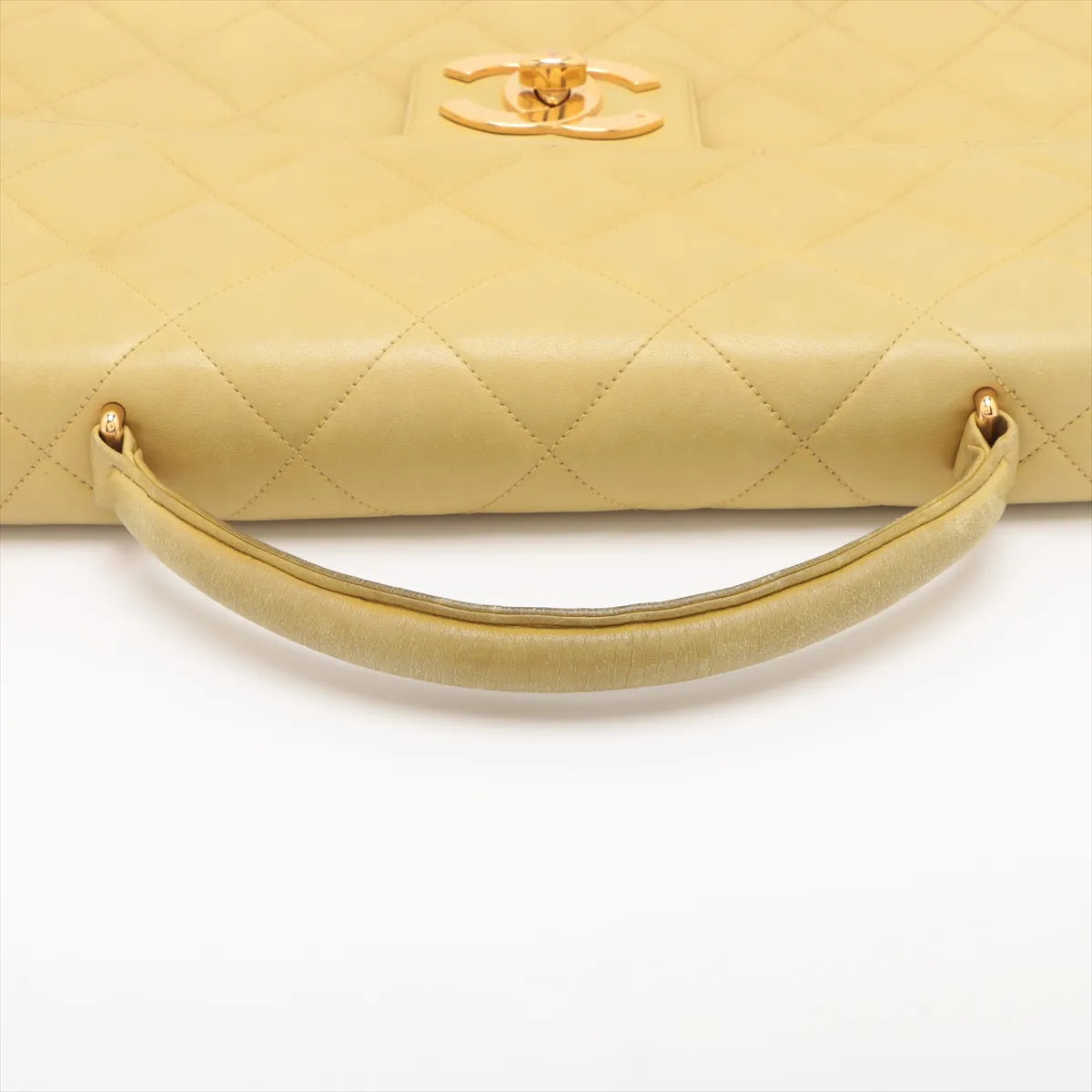 Chanel CC Logo Matelasse Lambskin Business Bag Yellow