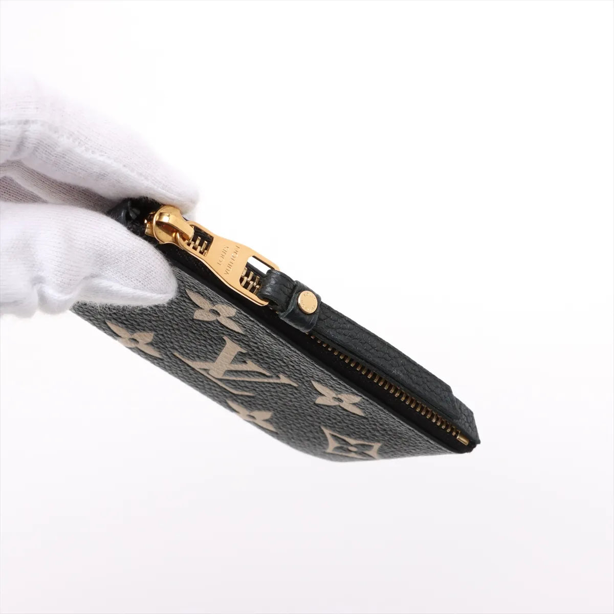 Louis Vuitton Bicolor Monogram Empreinte Pochette Coin Purse Black x Cream