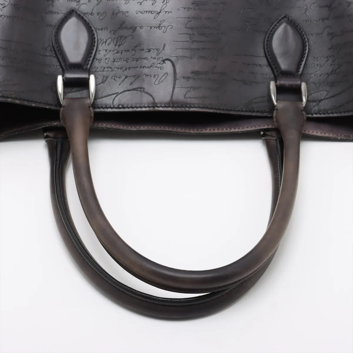 Berluti Calligraphy Toujour Leather Chain Tote Bag Black