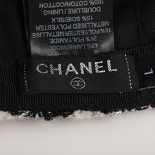 Load image into Gallery viewer, Chanel CC Logo Tweed  Cap White x Black