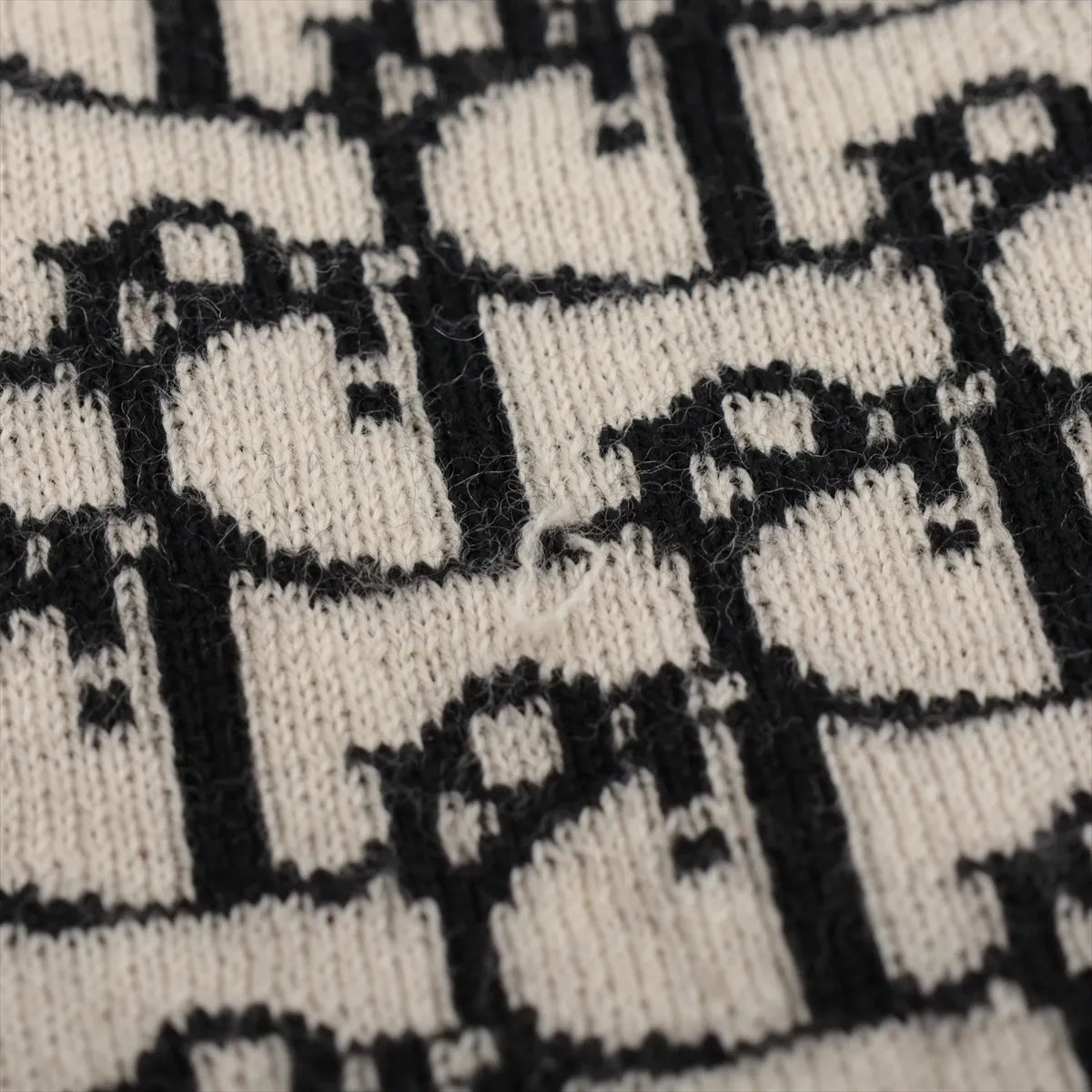 Christian Dior Trotter Wool Scarf White x Black