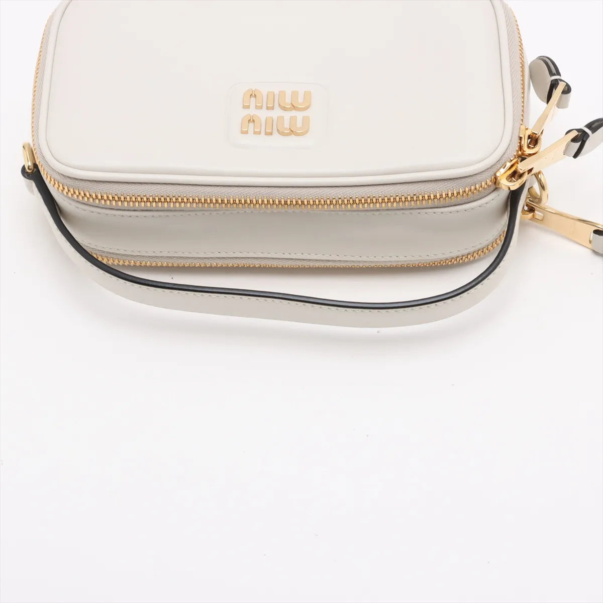 Miu Miu Leather Two-Way Handbag White